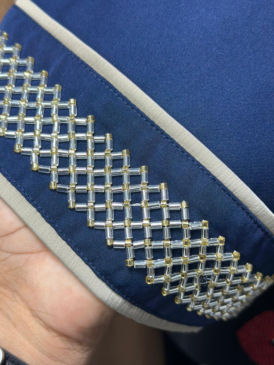 Detailed beadwork pattern on luxury Islamic clothing
